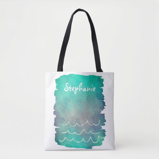 tropisch aangepast ontwerp van canvas tas oceaan o (Voorkant)