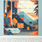 tropisch abstract 001 canvas afdruk (Insitu (Houten vloer))