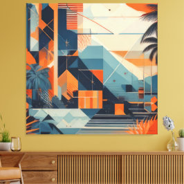 tropisch abstract 001 canvas afdruk