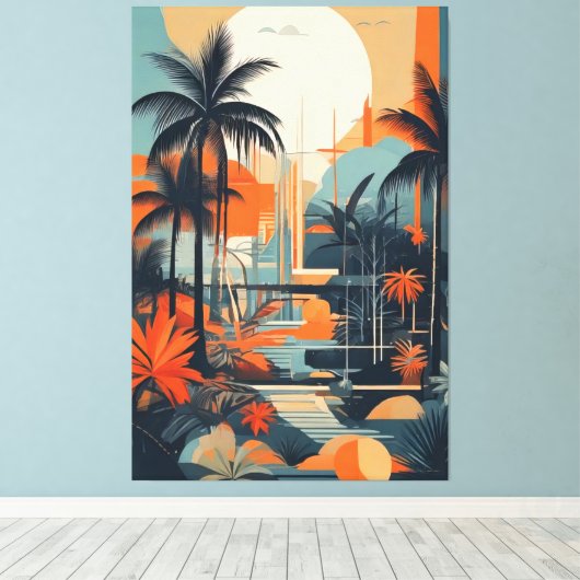 tropisch abstract 002 canvas afdruk (Insitu (Houten vloer))