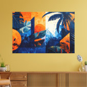 Tropisch abstract 004 canvas afdruk (Insitu (Woonkamer))