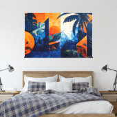 Tropisch abstract 004 canvas afdruk (Insitu (Slaapkamer))