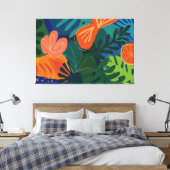 Tropisch abstract canvas afdruk (Insitu (Slaapkamer))