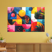 Tropisch abstract canvas afdruk (Insitu (Woonkamer))