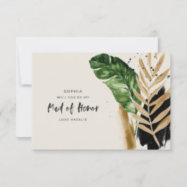 Tropisch abstract geschilderd bruidsmeisje RSVP kaartje