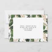 Tropisch abstract geschilderd bruidsmeisje RSVP kaartje (Achterkant)