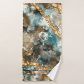 Tropisch Abstract marmer Gold Glitter Badhanddoek (Badhanddoek)