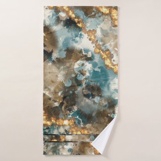 Tropisch Abstract marmer Gold Glitter Badhanddoek (Badhanddoek)