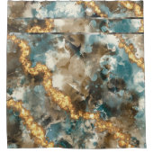Tropisch Abstract marmer Gold Glitter Douchegordijn (Voorkant)