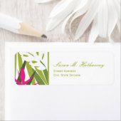 Tropisch adreslabel - groen en roze etiket (Insitu)