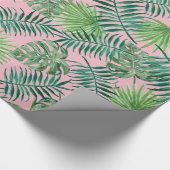 Tropisch afdrukken - Palm Trees roze Cadeaupapier (Hoek)