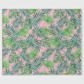 Tropisch afdrukken - Palm Trees roze Cadeaupapier (Vlak)