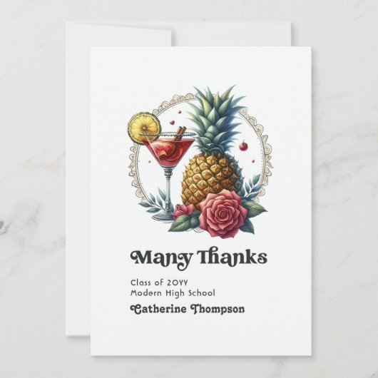 Tropisch Afstuderen Foto Bedankkaart (Voorkant)