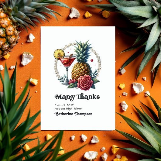 Tropisch Afstuderen Foto Bedankkaart