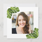 Tropisch Afstuderen Fotouitnodigingskaart Kaart (Achterkant)