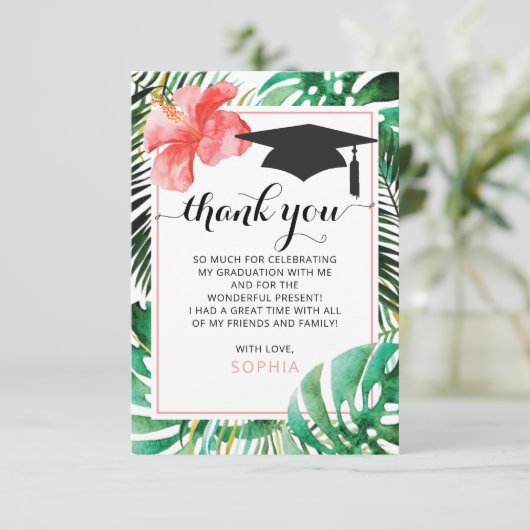 Tropisch Afstuderen Hartelijk dank, foto Kaart (Staand voorkant)