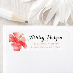 Tropisch Afstuderen Luau Party Label