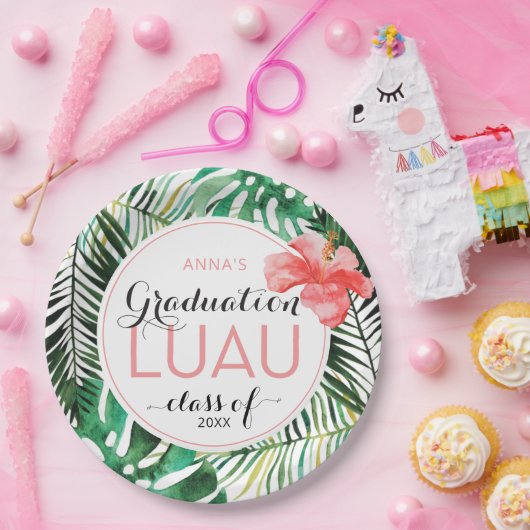 Tropisch Afstuderen Luau Party Papieren Bordje (Feest)