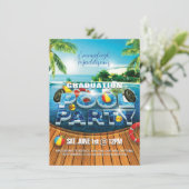 Tropisch Afstuderen Pool Party Event Kaart (Staand voorkant)
