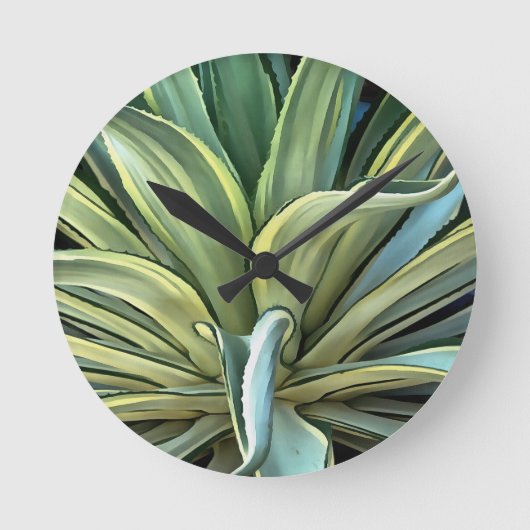 Tropisch-Agave Realism Art Ronde Klok (Voorkant)