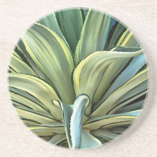 Tropisch-Agave Realism Art Zandsteen Onderzetter