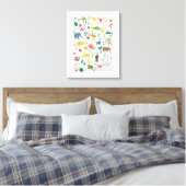 Tropisch alfabet voor kinderen canvas afdruk (Insitu (Slaapkamer))