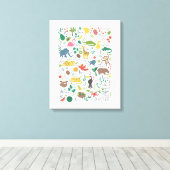 Tropisch alfabet voor kinderen canvas afdruk (Insitu (Houten vloer))