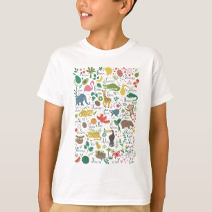 Tropisch alfabet voor kinderen t-shirt