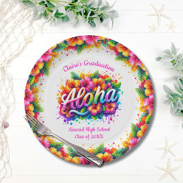 Tropisch Aloha Afstudeer Luau Feestje  Papieren Bordje