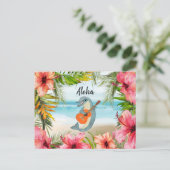 Tropisch Aloha denken aan je Dolphin Guitar Briefkaart (Staand voorkant)