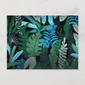 Tropisch Aloha Exotic Blue Oerwoud Pattern at Nigh Briefkaart (Voorkant)
