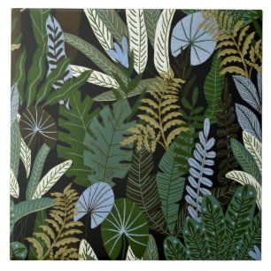 Tropisch Aloha Exotic Green Oerwoud Patroon Tegeltje