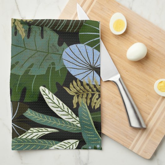 Tropisch Aloha Exotic Green Oerwoud Patroon Theedoek (Quarter Fold)