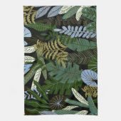 Tropisch Aloha Exotic Green Oerwoud Patroon Theedoek (Verticaal)
