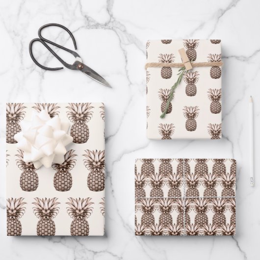 Tropisch Aloha feest met ananas Inpakpapier Vel (Voorkant)