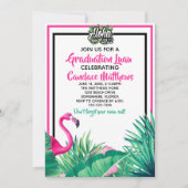 Tropisch Aloha Flamingo Afstuderen Luau 2022 Kaart (Voorkant)
