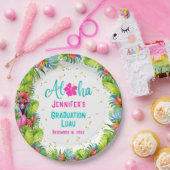 Tropisch Aloha Flamingo Afstuderen Luau Papieren Bordje (Feest)