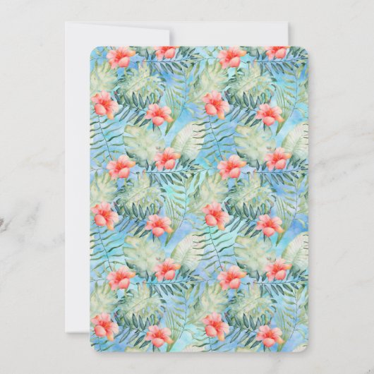 Tropisch Aloha Hibiscus Floral Kaart (Achterkant)