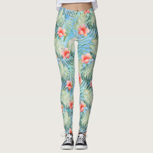 Tropisch Aloha Hibiscus Floral Leggings