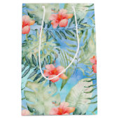 Tropisch Aloha Hibiscus Floral Medium Cadeauzakje (Voorkant)