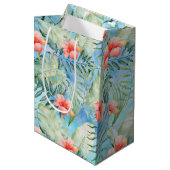 Tropisch Aloha Hibiscus Floral Medium Cadeauzakje (Voorkant Gekanteld)