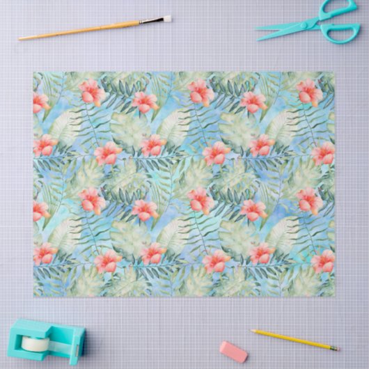 Tropisch Aloha Hibiscus Floral Tissuepapier (Craft)