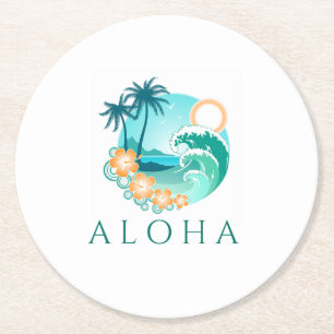 Tropisch Aloha Ronde Kartonnen Onderzetter