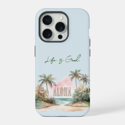 Tropisch Aloha-strand Palmbomen iPhone Hoesje (Achterkant)