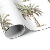 Tropisch Aloha Strand Palmboom Trouwen Cadeaupapier (Rol Hoek)
