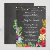 Tropisch Aloha Wedding Floral Verloving Invite Kaart (Voorkant / Achterkant)