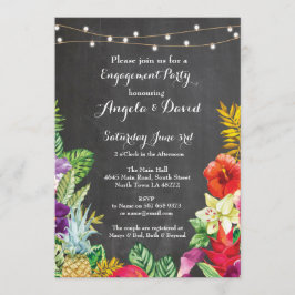Tropisch Aloha Wedding Floral Verloving Invite Kaart