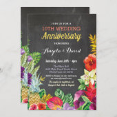 Tropisch Aloha Wedding Jubileum Chalk Invite Kaart (Voorkant / Achterkant)