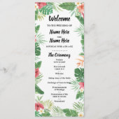 Tropisch Aloha Wedding Programme bloemen Programmakaart (Voorkant)