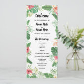 Tropisch Aloha Wedding Programme bloemen Programmakaart (Staand voorkant)
